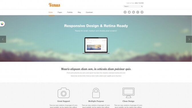 ST Venus Free responsive design &amp; retina display